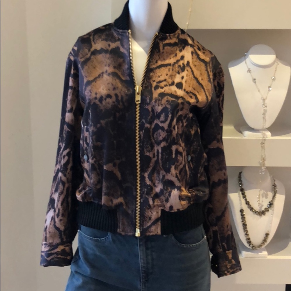 Malene Birger Animal Print Bomber Jacket